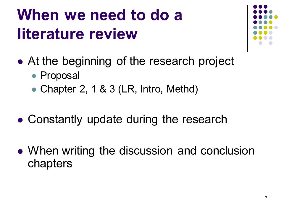 Write dissertation proposal literature review